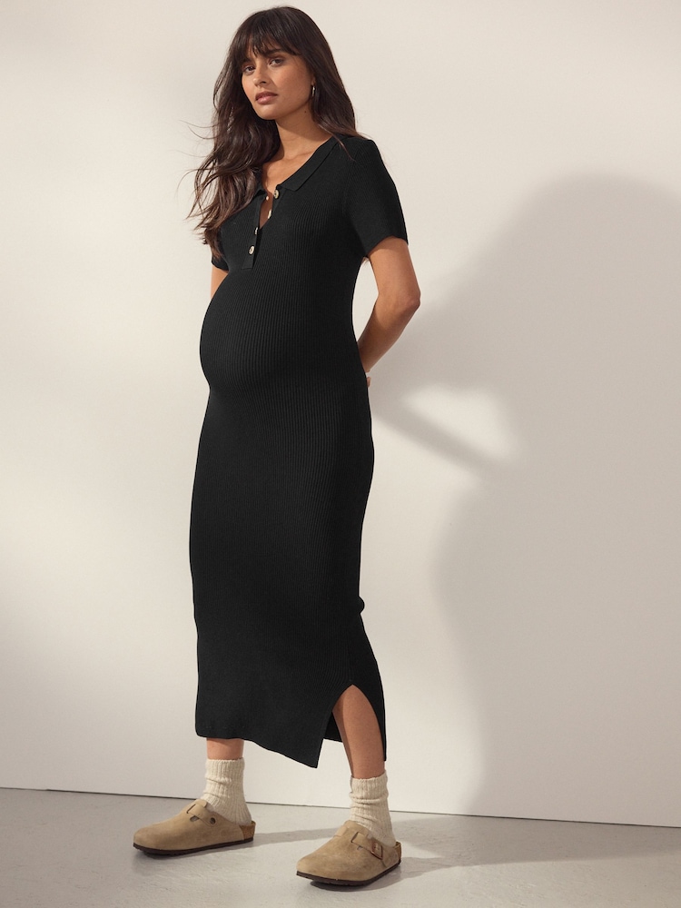 Negro - Maternity Collared Dress - Imagen 2 de 8