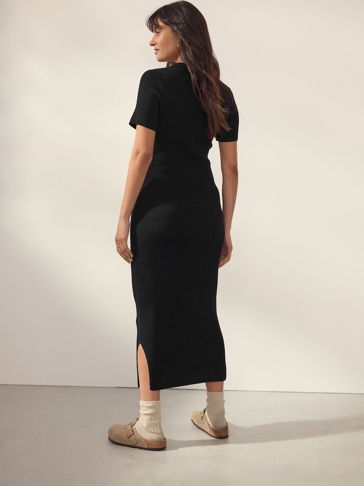 Black Maternity Collared Dress - Image 3 of 8