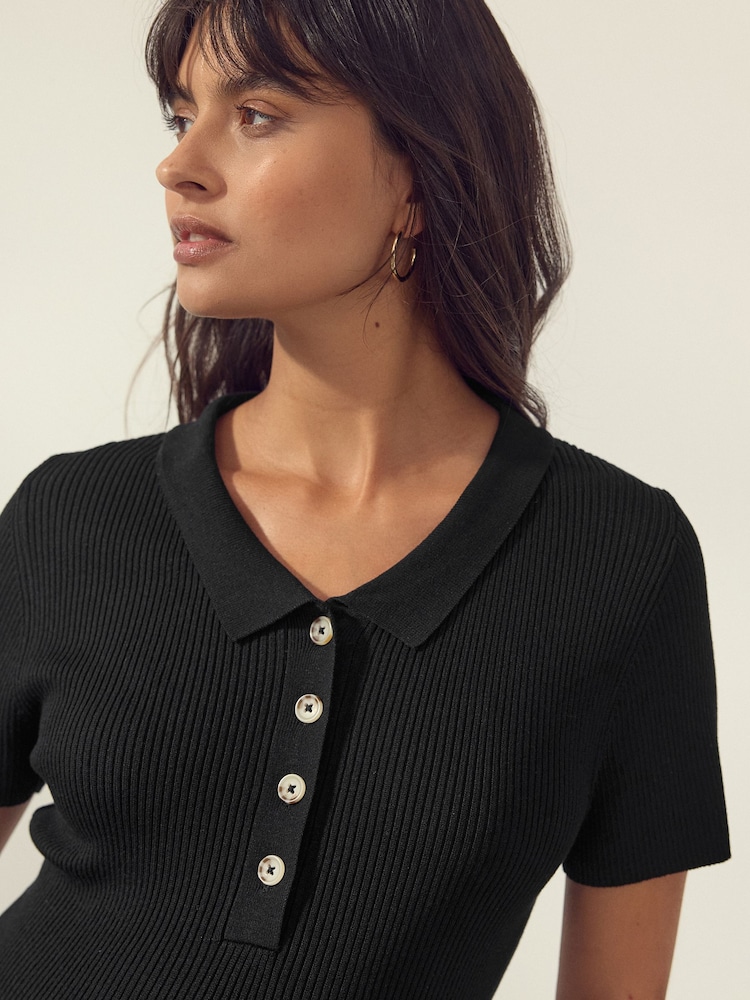 Black Maternity Collared Dress - Image 4 of 8