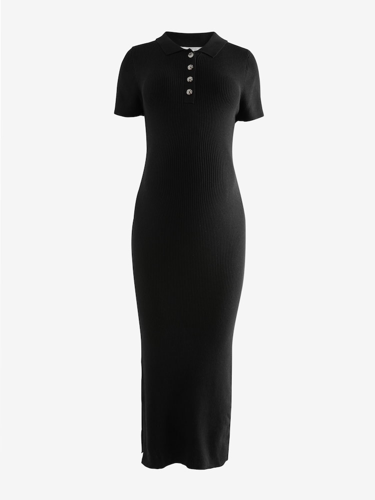 Black Maternity Collared Dress - Image 5 of 8