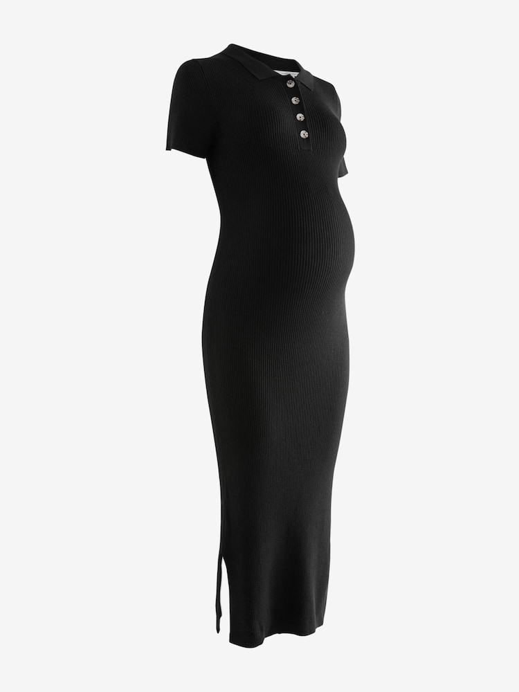 Black Maternity Collared Dress - Image 6 of 8