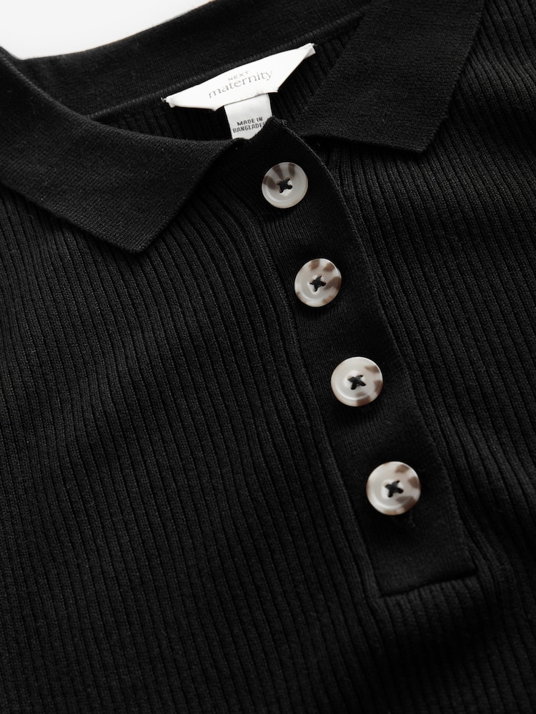 Black Maternity Collared Dress - Image 7 of 8