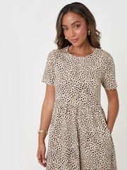 Threadbare Animal Jersey Midi Smock Dress With Pockets - Image 4 of 4
