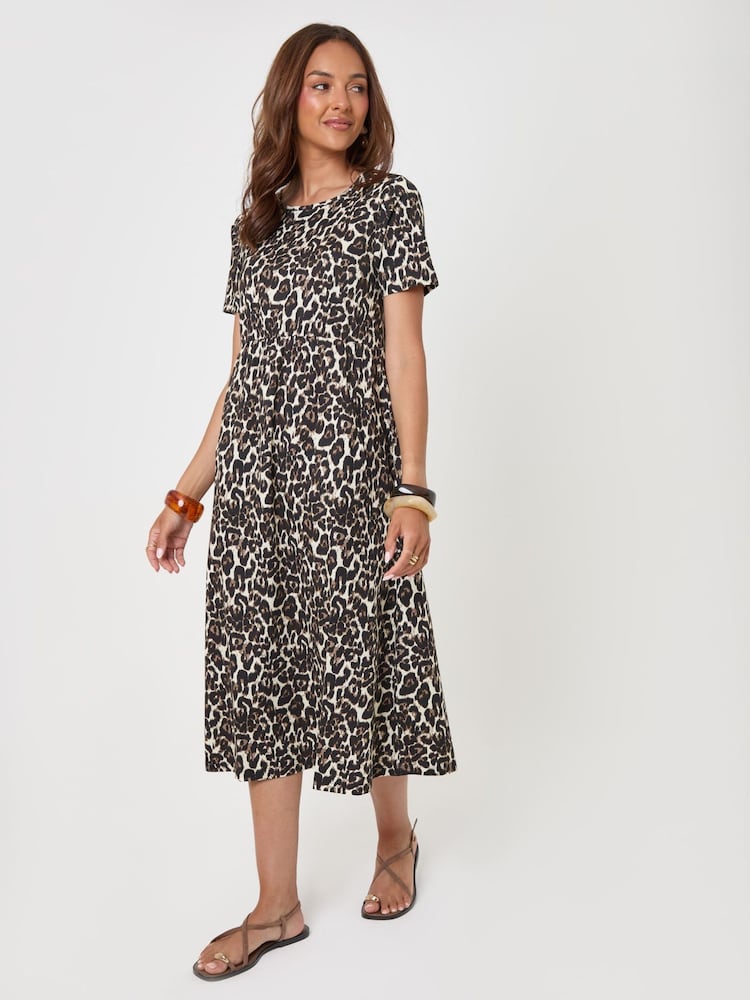 Threadbare Black Petite Jersey Midi Smock Dress With Pockets - Image 1 of 4 Threadbare Black Petite Jersey Midi Smock Dress With Pockets - Image 1 of 4