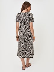 Threadbare Black Petite Jersey Midi Smock Dress With Pockets - Image 2 of 4