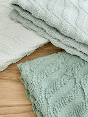 Sage Green Terry Set of 3 Tea Towels - Image 2 of 4