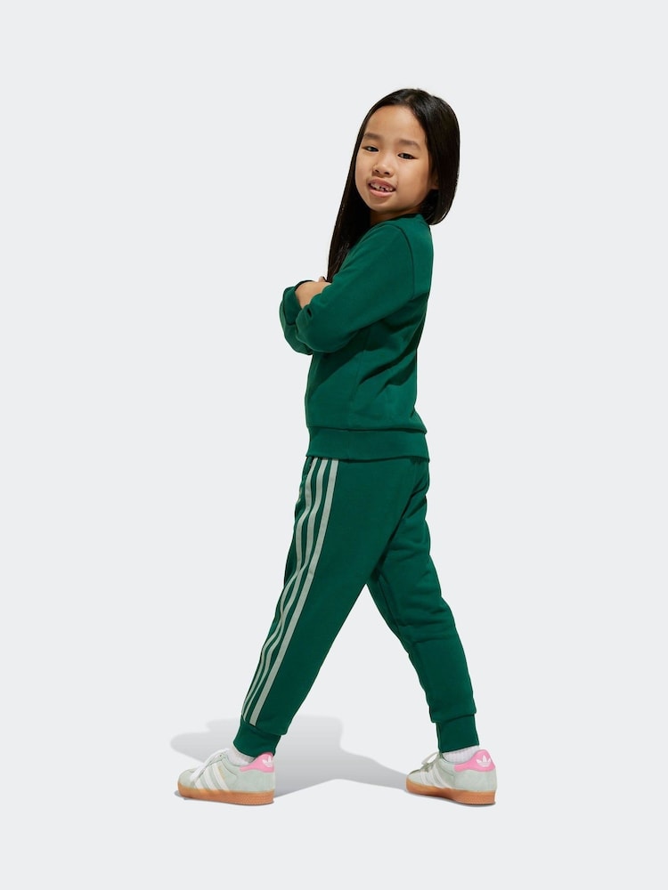 adidas Originals Green Trefoil Crew Tracksuit - Image 2 of 8