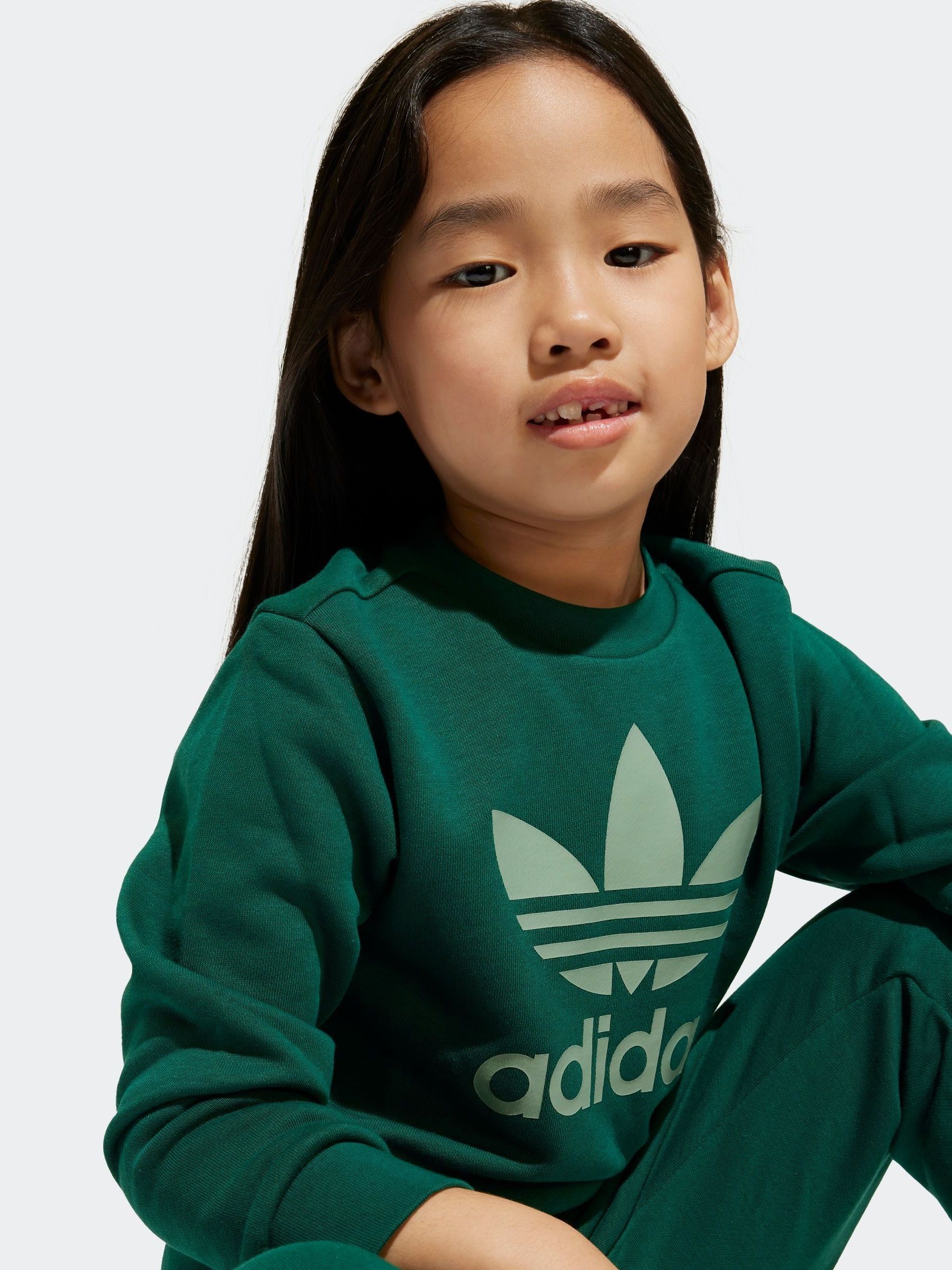 Buy adidas Originals Green Trefoil Crew Tracksuit from Next USA