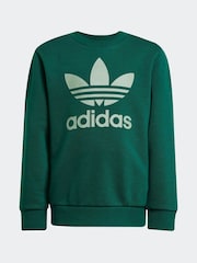 adidas Originals Green Trefoil Crew Tracksuit - Image 6 of 8