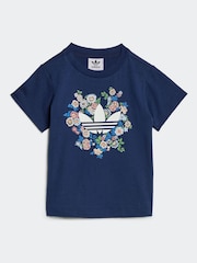 adidas Originals Blue Blue Floral Liberty London T-shirt and Short Set - Image 2 of 7