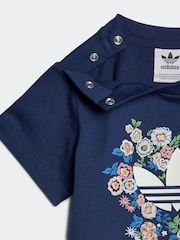 adidas Originals Blue Blue Floral Liberty London T-shirt and Short Set - Image 5 of 7