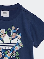 adidas Originals Blue Blue Floral Liberty London T-shirt and Short Set - Image 6 of 7