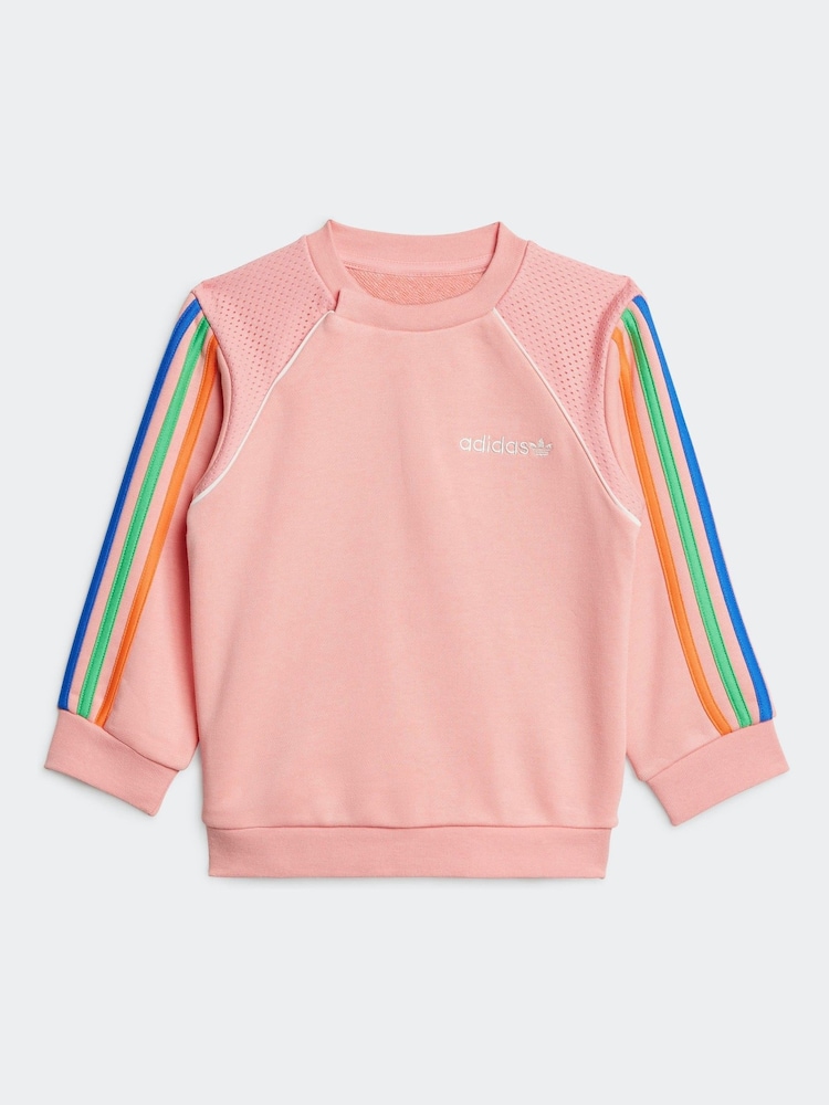 adidas Originals Pink Infant Rainbow Tracksuit - Image 2 of 7
