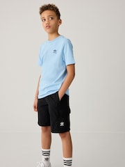 adidas originals Blue Small Trefoil Logo 100% Cotton T-Shirt - Image 2 of 6