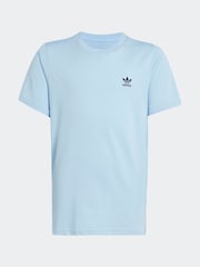 adidas originals Blue Small Trefoil Logo 100% Cotton T-Shirt - Image 6 of 6