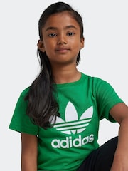 adidas originals Green 100% Cotton Trefoil T-Shirt - Image 4 of 5