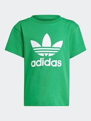 adidas originals Green 100% Cotton Trefoil T-Shirt - Image 5 of 5
