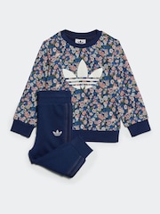 adidas originals Blue Blue Floral Liberty London Crew Tracksuit - Image 1 of 1