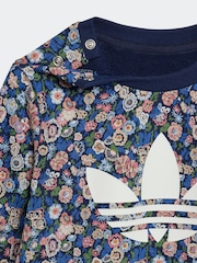 adidas originals Blue Blue Floral Liberty London Crew Tracksuit - Image 5 of 7