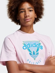 adidas originals Pink Graphic 100% Cotton T-Shirt - Image 4 of 5
