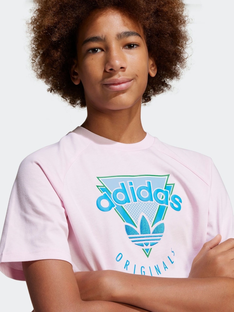adidas originals Pink Graphic 100% Cotton T-Shirt - Image 5 of 5