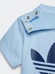 adidas originals Blue Kids 100% Cotton Shorts T-Shirt Set - Image 5 of 7
