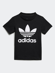 adidas originals Black Kids 100% Cotton Shorts T-Shirt Set - Image 2 of 7