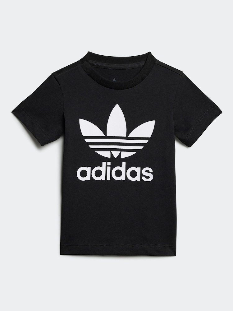 adidas originals Black Kids 100% Cotton Shorts T-Shirt Set - Image 2 of 7