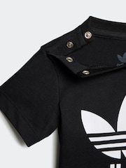 adidas originals Black Kids 100% Cotton Shorts T-Shirt Set - Image 6 of 7