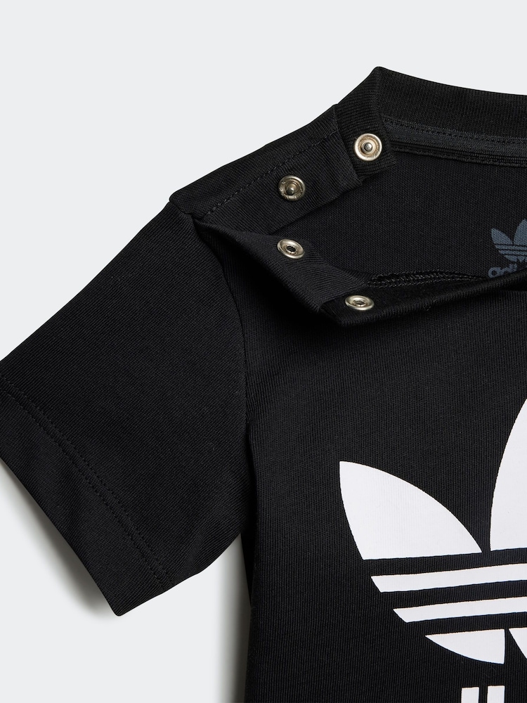 adidas originals Black Kids 100% Cotton Shorts T-Shirt Set - Image 6 of 7
