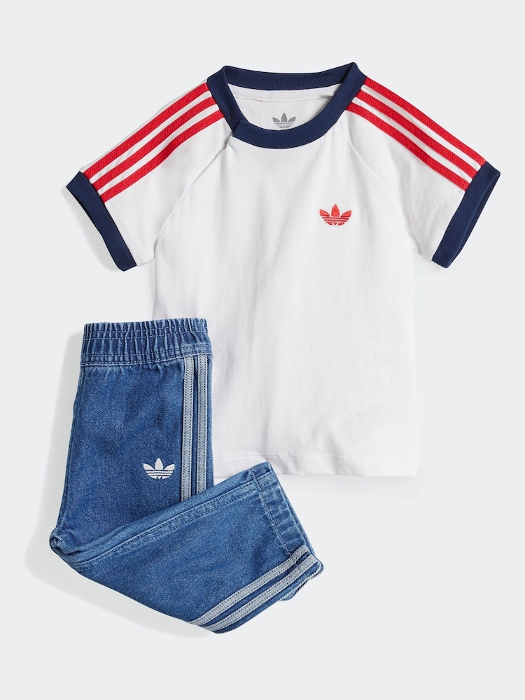 adidas originals Blue Denim 100% Cotton T-Shirt Set - Image 1 of 7