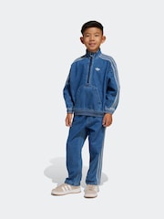 adidas originals Blue 100% Cotton Denim Tracksuit - Image 2 of 8
