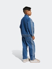 adidas originals Blue 100% Cotton Denim Tracksuit - Image 3 of 8