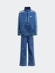 adidas originals Blue 100% Cotton Denim Tracksuit - Image 6 of 8