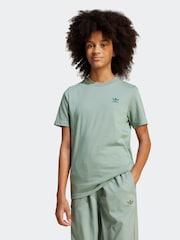 adidas originals Green Small Trefoil Logo 100% Cotton T-Shirt - Image 1 of 5