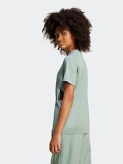 adidas originals Green Small Trefoil Logo 100% Cotton T-Shirt - Image 2 of 5