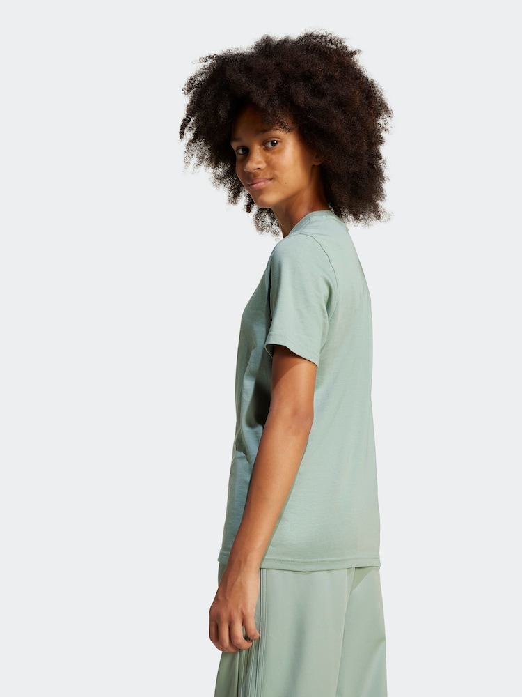 adidas originals Green Small Trefoil Logo 100% Cotton T-Shirt - Image 2 of 5