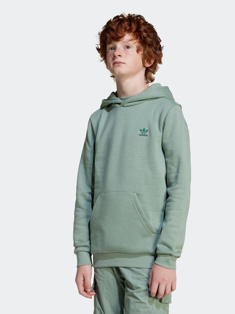 adidas originals Green Small Trefioil Logo Hoodie - Image 1 of 6