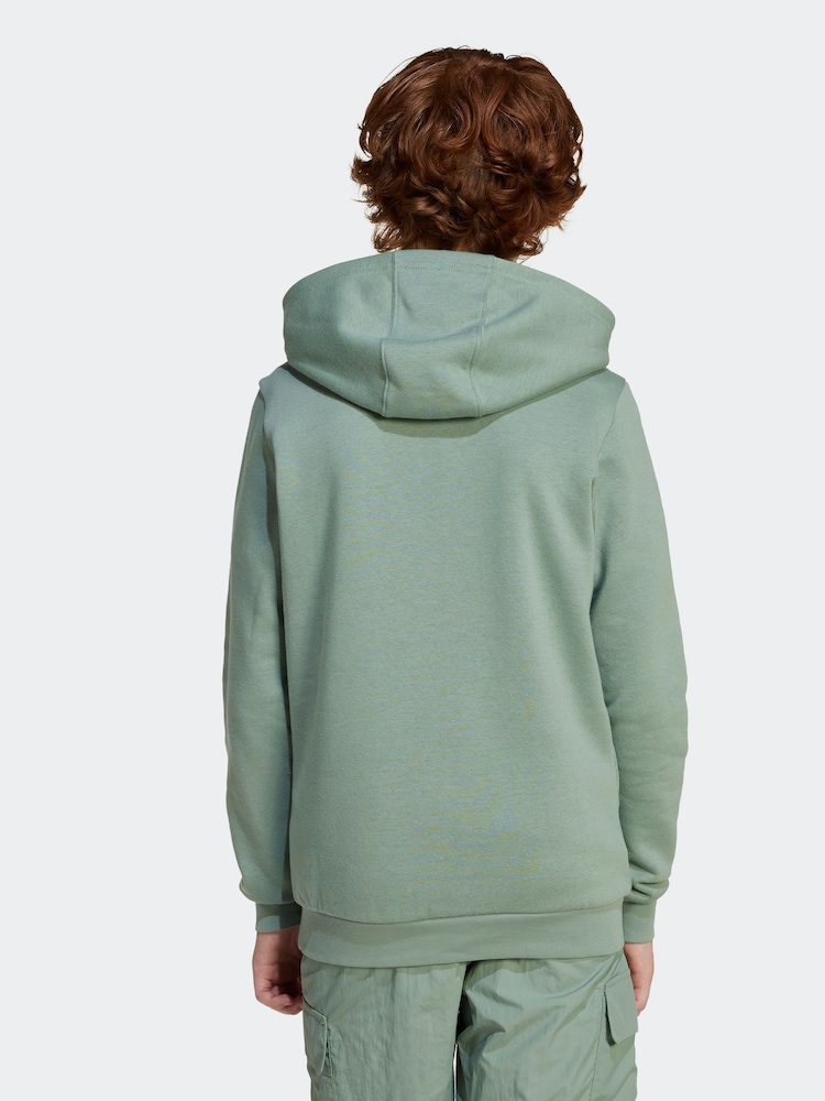 adidas originals Green Small Trefioil Logo Hoodie - Image 2 of 6