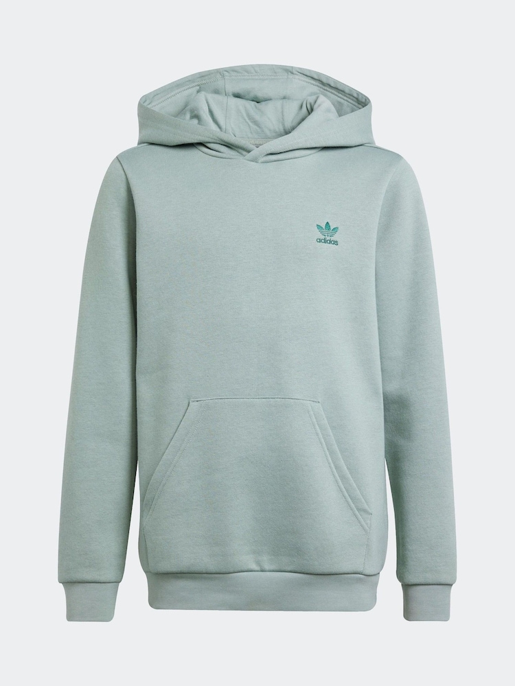 adidas originals Green Small Trefioil Logo Hoodie - Image 6 of 6