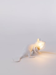 Seletti White Sitting Mouse Resin Table Lamp - Image 1 of 5