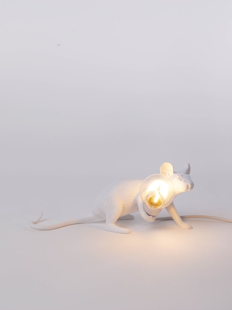 Seletti White Sitting Mouse Resin Table Lamp - Image 2 of 5