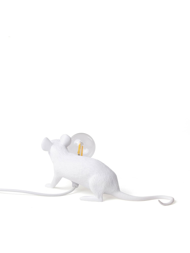 Seletti White Sitting Mouse Resin Table Lamp - Image 5 of 5