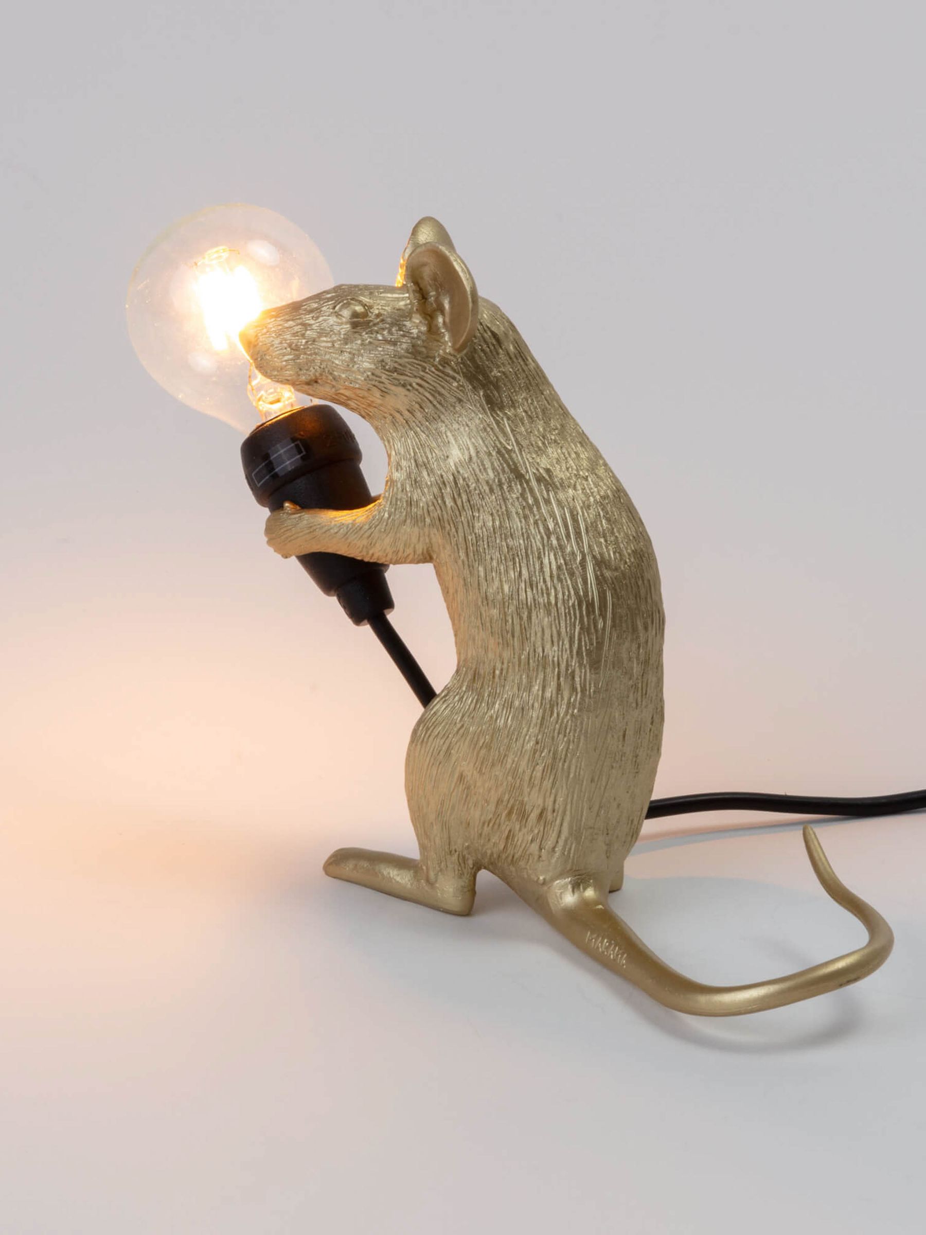 Buy Seletti Gold Sitting Mouse Resin Table Lamp from the Next UK