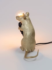 Seletti Gold Sitting Mouse Resin Table Lamp - Image 4 of 6