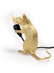 Seletti Gold Sitting Mouse Resin Table Lamp - Image 6 of 6