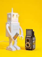 Seletti White Robot Porcelain Table Lamp - Image 1 of 6