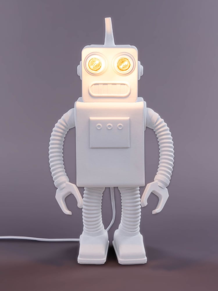 Seletti White Robot Porcelain Table Lamp - Image 2 of 6 Seletti White Robot Porcelain Table Lamp - Image 2 of 6