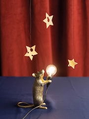 Seletti Gold Standing Mouse Resin Table Lamp - Image 1 of 6