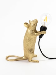 Seletti Gold Standing Mouse Resin Table Lamp - Image 6 of 6
